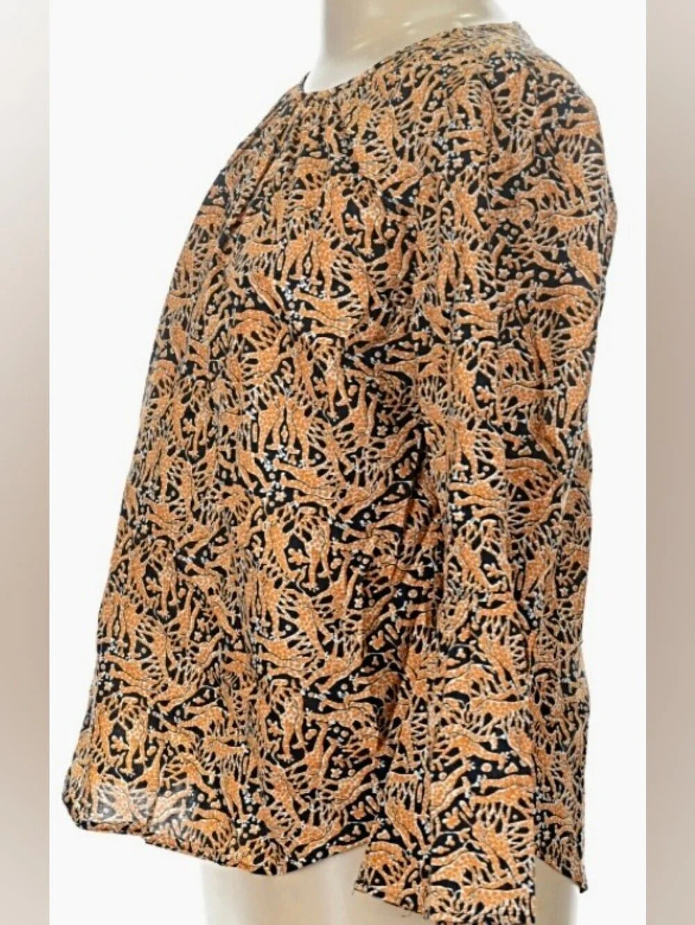 J. CREW x DRAKES OF LONDON 🦒 Cotton Safari Blouse in GIRAFFE🦒 Sz 10 ⚜️ LN/EUC